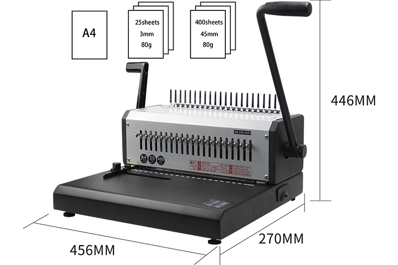 Comb Binder SD-2501B21 Size