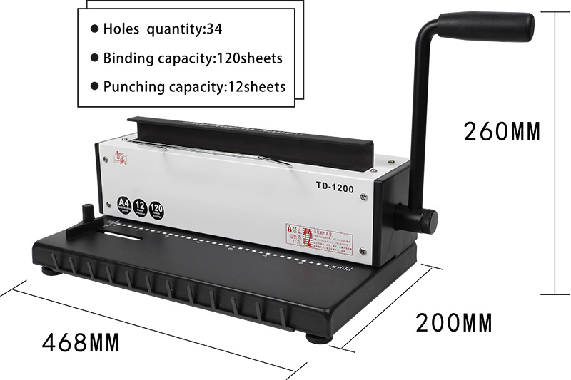Wire Binder TD-1200 Size